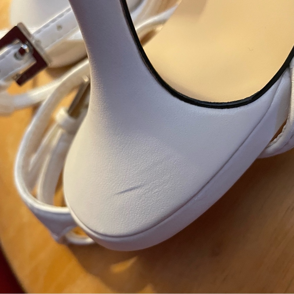Calvin Klein Millie Ankle Strap Sandal in White. - Picture 8 of 15